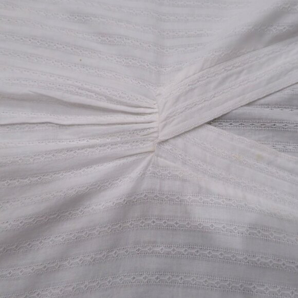 Antica Sartoria White Cotton Pearl Beaded Embroidered Caftan Dress Resort Wear - Picture 6 of 6